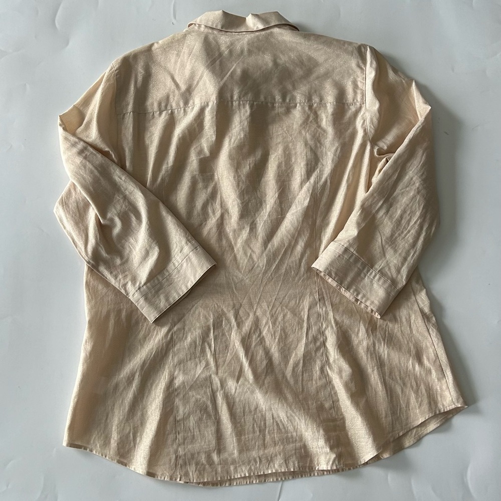 Talbots Cream Glittery Half-Button Casual Top Size L Great Condition - Picture 5 of 5